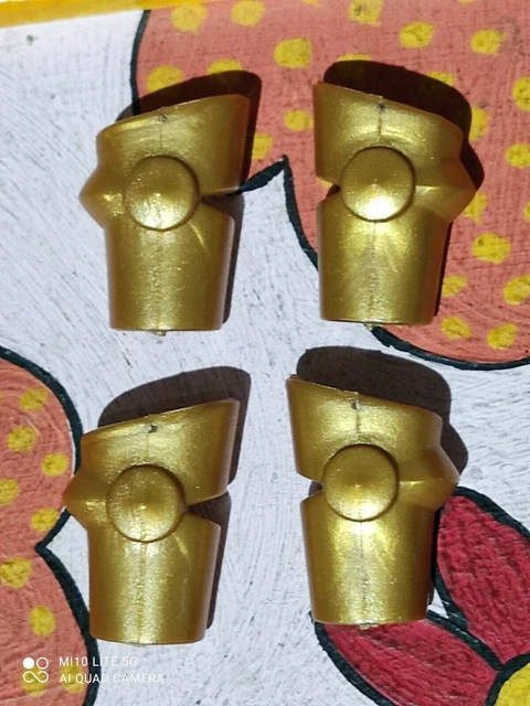 4 Pezzi Redini E Morsi Rossi PLAYMOBIL 2ª Generazione Per Cavallo - Epoca Romana E Medievale