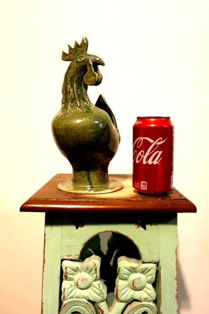 wayne hewell   rooster, chicken , pottery, folk art  10'' t x 6'' w