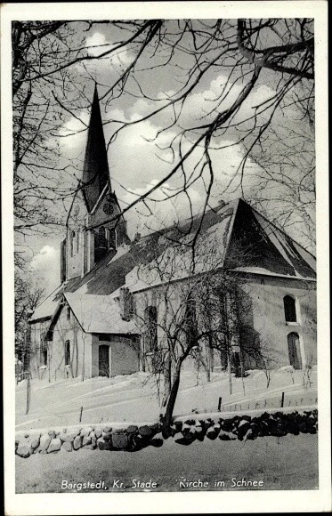 Ak Bargstedt Kr. Stade Niedersachsen, Kirche im Schnee - 2876098