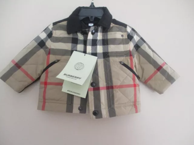 $530 Burberry Kids Baby Mini Renfred Vintage Check Quilted Jacket sz 6 mon NWT