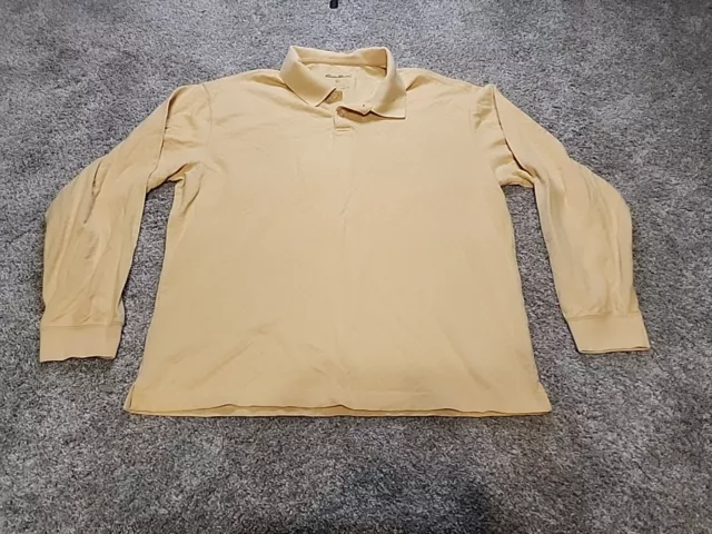 EDDIE BAUER SHIRT Mens XL Polo Yellow Long Sleeve Cotton Casual $14.95 ...
