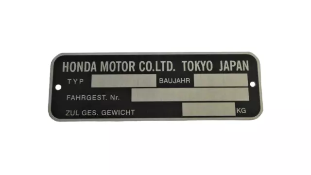 Typenschild für Honda Dax Monkey u.a. Universal type label