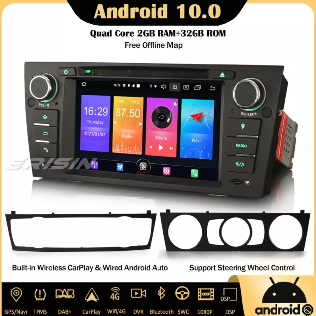 DAB+Android 10 Autoradio GPS CarPlay DVD TNT Navi BMW Serie 3 E90 E91 E92 E93 M3