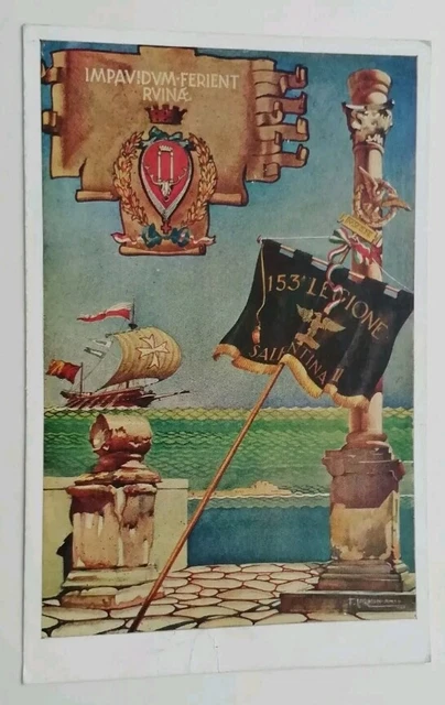 Carte Postale Ancienne MVSN – Soldat à La Frontière – Afrique Coloniale Guerre