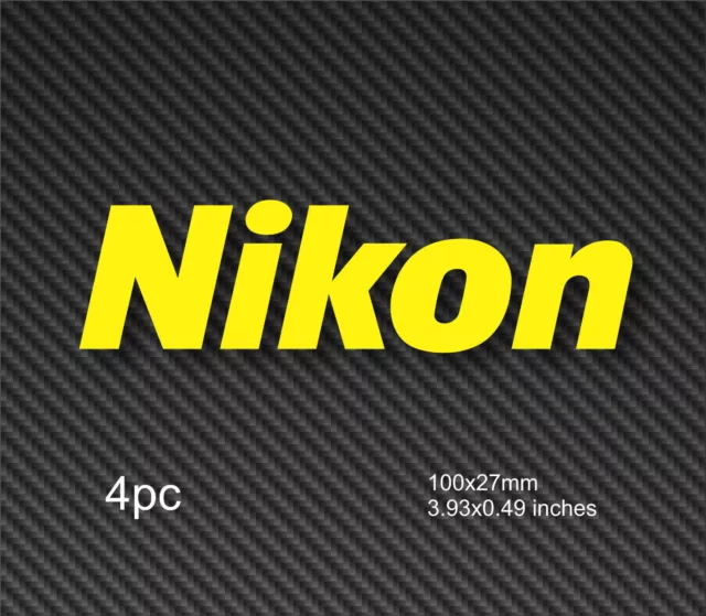 4x Stickers NIKON Logo Photo Camera Photography, NIKON stickers 41 colors