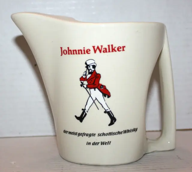 Vintage German Johnnie Walker Scotch Whiskey Water Jug Pitcher Ceramic Art Deco