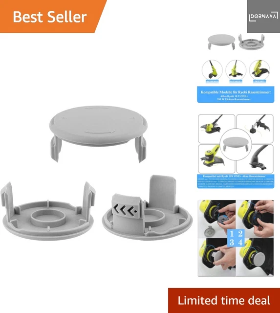 6 Spulen Für Rasentrimmer + 1 Deckel + 1 Feder – Kompatibel Mit Black & Decker