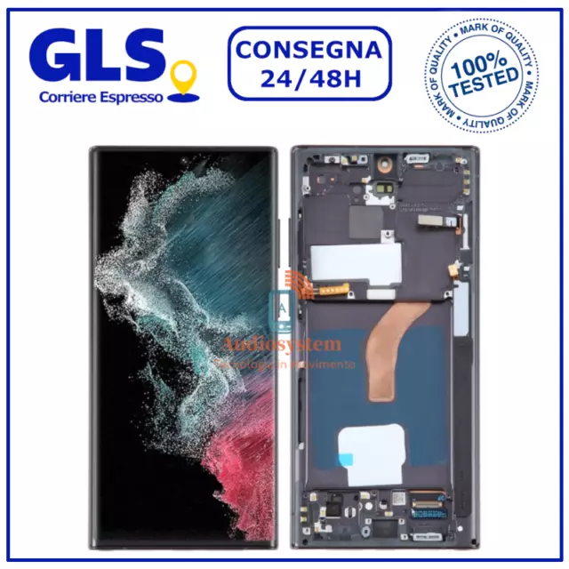 Display Touch Screen+ Frame Oled Samsung Galaxy S23 Ultra Sm-S918B Schermo Vetro