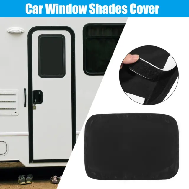 1 Set Black 23.23"x16.14" RV Door Shade Cover Window Covers Car Window Shades