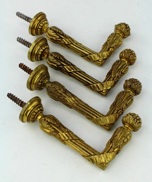 ANCIEN CROCHET PATÈRE embrasse rideaux en bronze doré torchon style LOUIS XV EUR 29,99 - FR