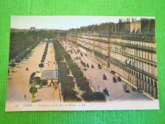 Antique Postcard 52 Paris -Perspective De La Rue De Rivoli Ll Unused C1911 Real