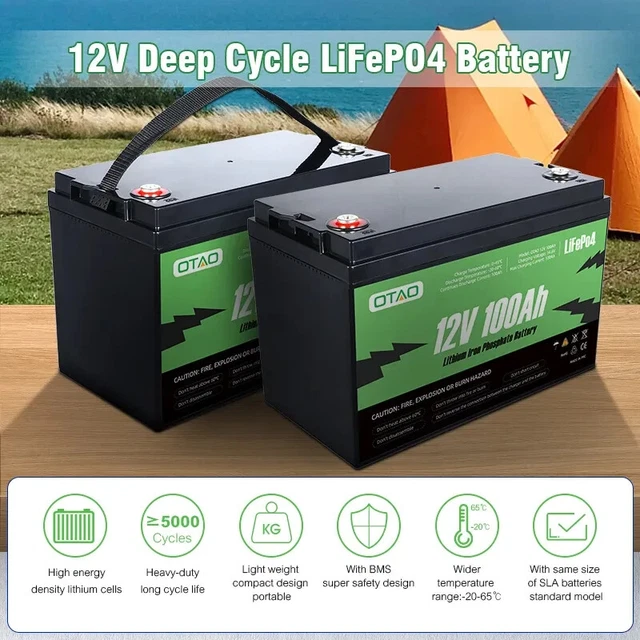 BATTERIA LITIO CAMPER BARCA LIFEPO4 100Ah 12v batteria al litio fosfato