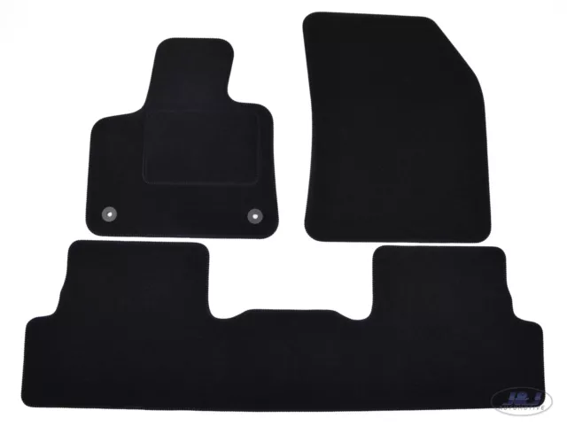 TAPIS DE SOL NOIR VELOURS SUR MESURE pour PEUGEOT 3008 depuis 2017 3 pcs