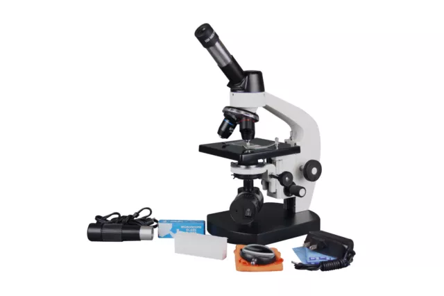 2500x Digital LED w Battey Backup Microscope - USB Camera - 3D Stage - Slides