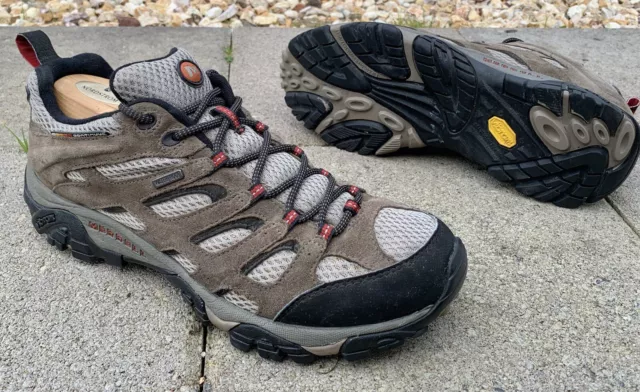 MERRELL MOAB WP Trail Hiking Shoes Dark Brown Men’s 9 Waterproof J88621 ...