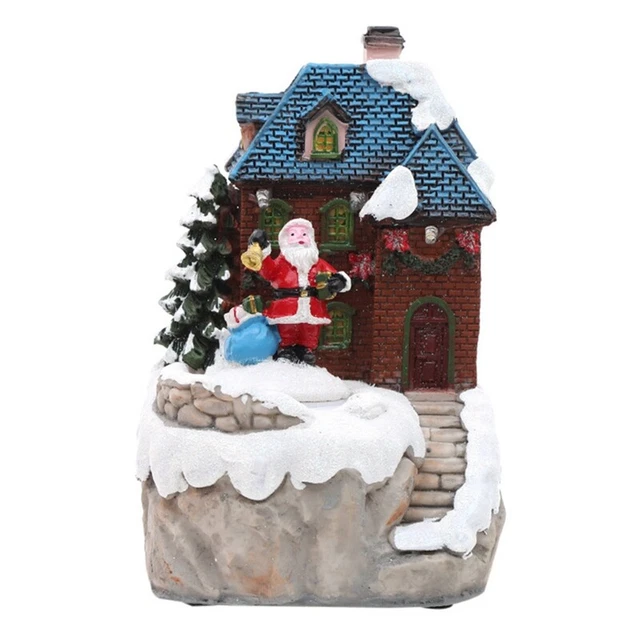 Decorazioni natalizie Villaggio di Natale musica luminosa scena neve casa WinJ9