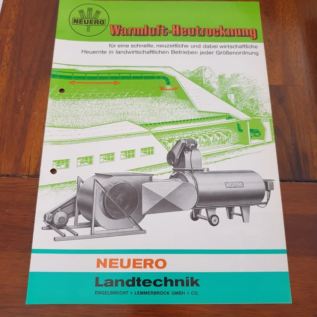 NEUERO 1973 Warmluft Heutrocknung Schlepper Traktor Prospekt Landmaschinen c