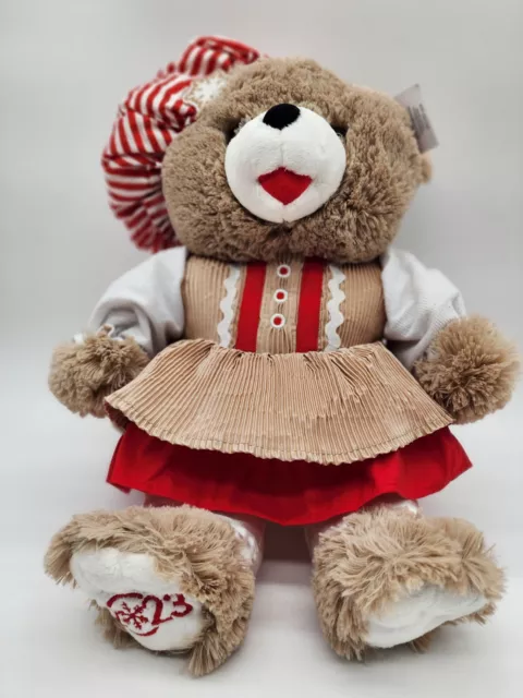 Holiday Time 15 inch Snowflake Teddy Bear 2022, Snowflake Red Ski Wear Girl  