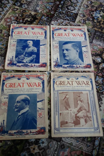 4 x The Great War Paper Newspaper Magazines Part 144, 149 ,158, 215, Dated 1917