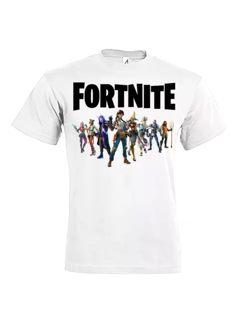 T shirt ragazzo in cotone Maglietta Fortnite  a manica corta con stampa