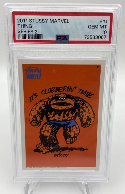 2011 STUSSY MARVEL MCU Series 1 Card #11 THING RARE grade PSA 10 GEM MINT