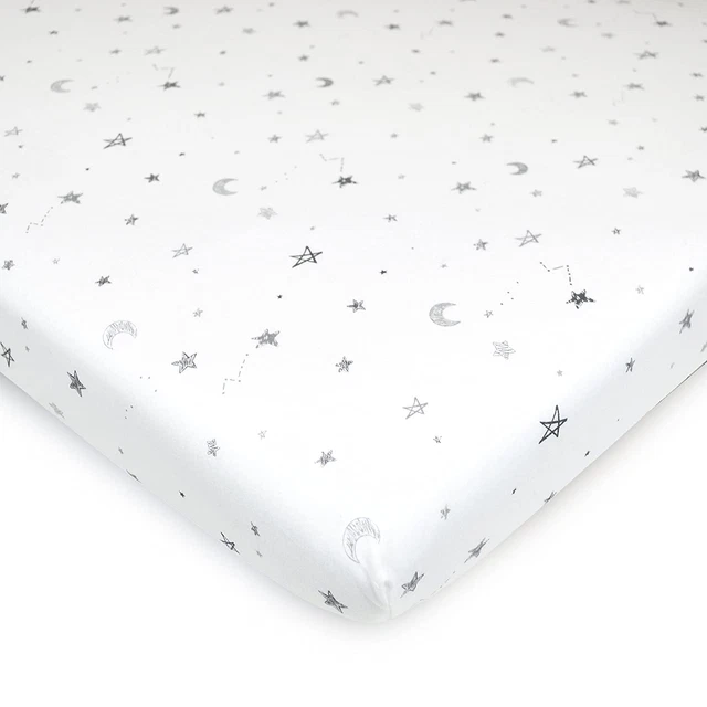 Printed 100% Natural Cotton Jersey Knit 18 X 36 Cradle/Bassinet Sheet - Fitted,