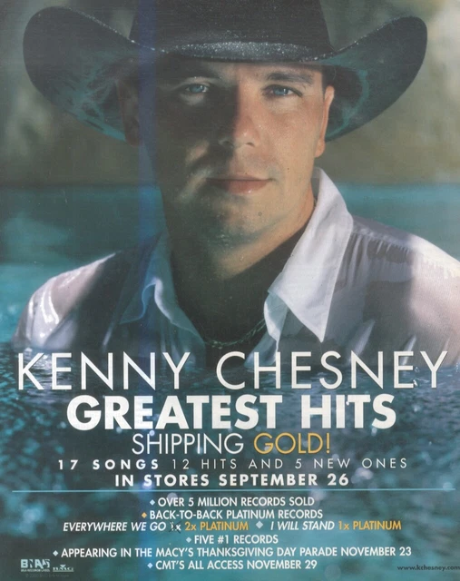 HFBK11 PICTURE/ADVERT 13X11 Kenny Chesney Greatest Hits £13.99