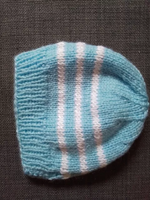 Hellblau-weiß Geringelte Mütze Neugeborene