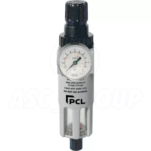 PCL Professional Air Tools 1/4 Filter Regulator - Air Line High Quality - ATC6