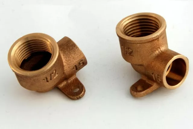 2x Rotguss Deckenwinkel 15mm - 1/2" / 4472g Rotgussfitting red brass gunmetal