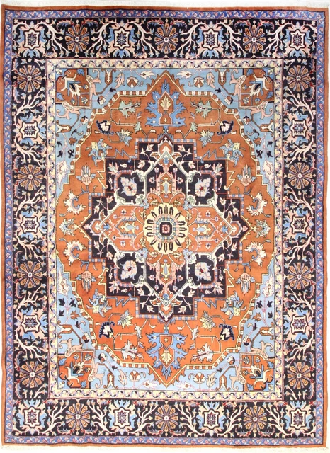 Alfombra Anudada a Mano Heriz Oriental 345 X 250CM Persa N º : 1836