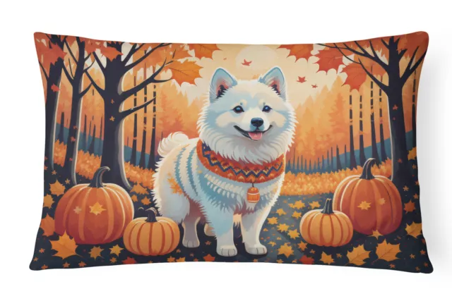 American Eskimo Fall Canvas Fabric Decorative Pillow DAC1006PW1216