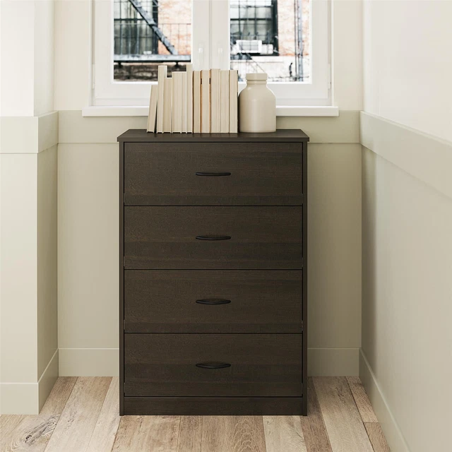 Bedroom Dresser Indoor Classic Mainstays Espresso 4 Drawer