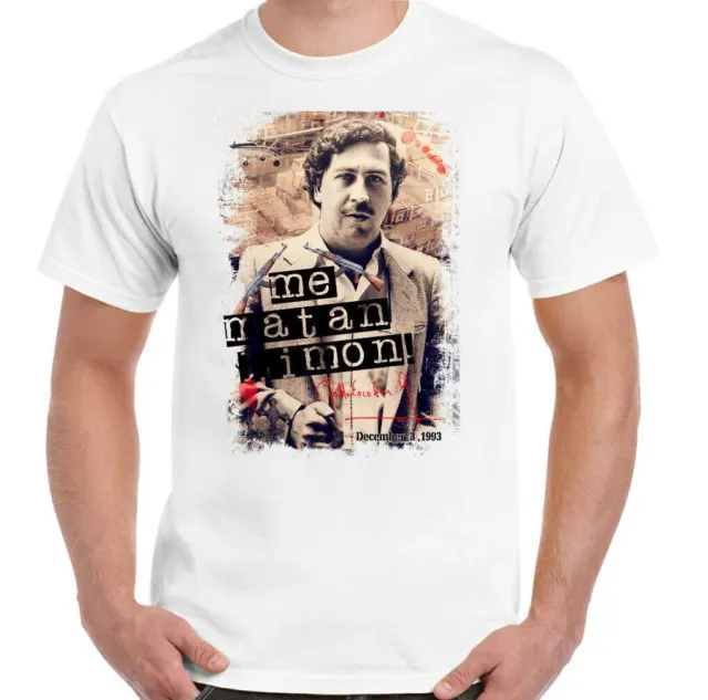 T-shirt Pablo Escobar Me Matan Limon da uomo divertente show televisivo narcos poster cocaina 2