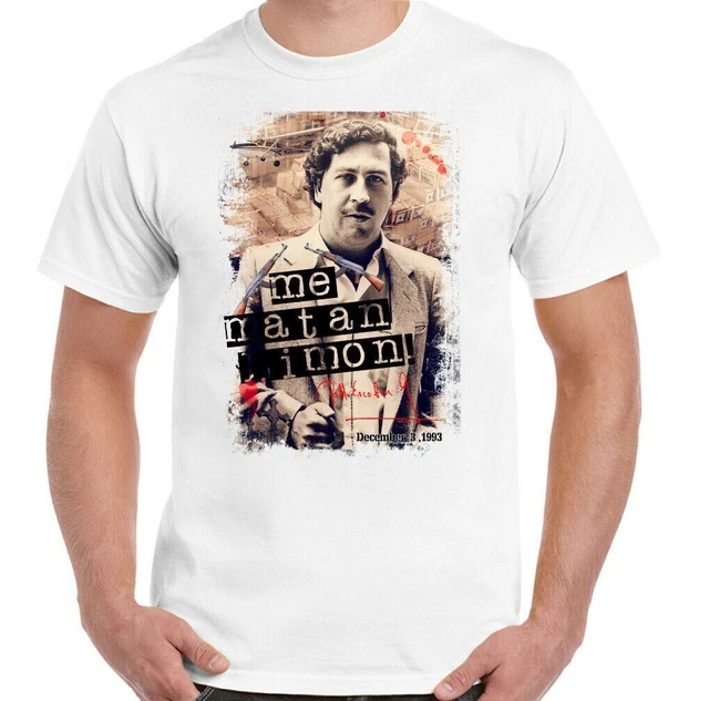 T-shirt Pablo Escobar Me Matan Limon da uomo divertente show televisivo narcos poster cocaina 2