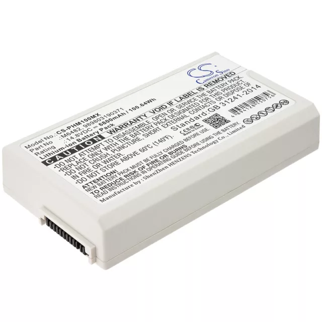 Batterie 6800mA type M6482 9898031903 Pour Philips Defibrillator Efficia DFM100