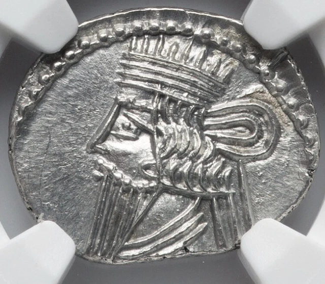 NGC MS PARTHIAN PARTHIA KINGDOM Pacorus 78-120 AD DRACHM SILVER COIN, Top Pop!