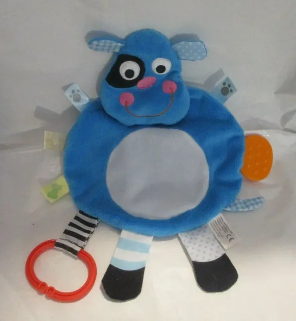 Galt Blue Puppy Dog Comforter Pram Soft Plush Baby Toy Blankie Tags Doudou