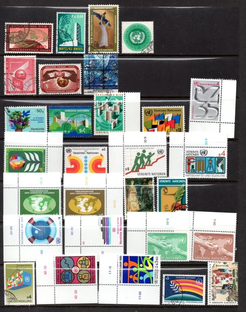 UNO Genf und Wien, kleines Los mit 45 Briefmarken, gest./postfr.