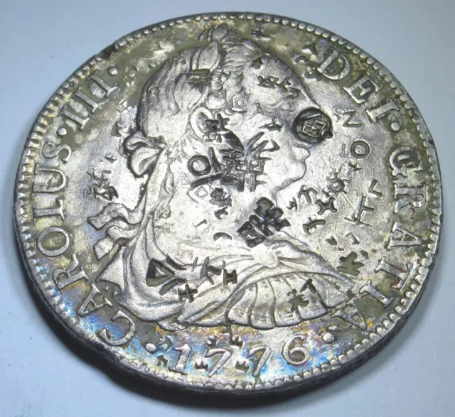 1776 Spanish Mexico Silver 8 Reales Old US Colonial Dollar Pirate Treasure Coin