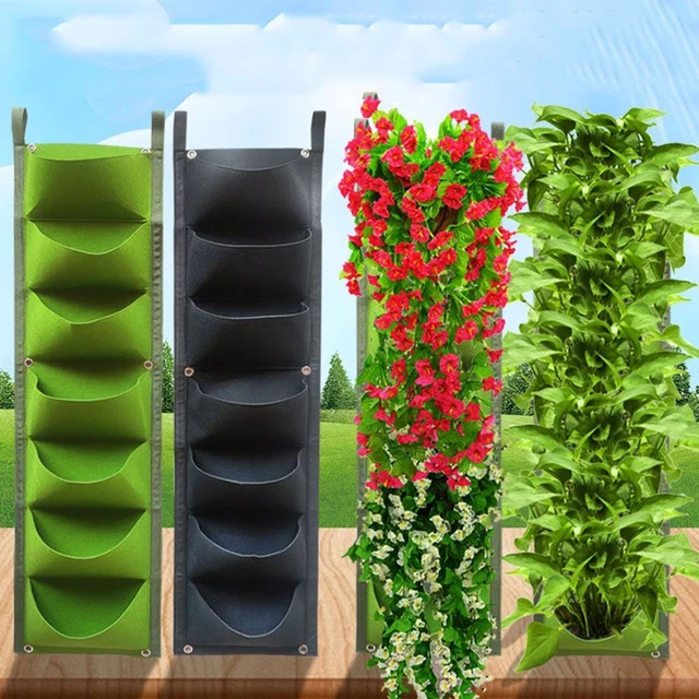 Feutre Sacs de plantation Pots de fleurs Cultiver des sacs Planteur suspendu