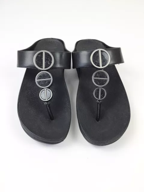 FitFlop Halo Metallic Trim Toe-Post Sandal Mixed Size 7 & 8