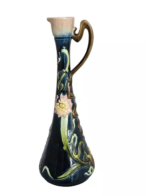 Gerbing & Stephan Bodenbach Österreich Majolika Vase Jugendstil Art Nouveau