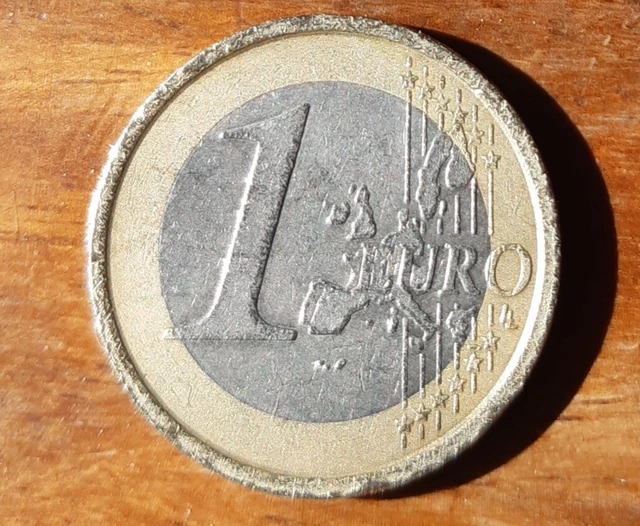 PIECE 1 euro italien R 2002 ,rare de Léonard De Vinci, L'homme De