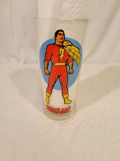 Vintage 1976 Pepsi Super Series Shazam Glass DC Comics National Periodical Pub. Vintage 1976 Pepsi Super Series Shazam Glass DC Comics National Periodical Pub.