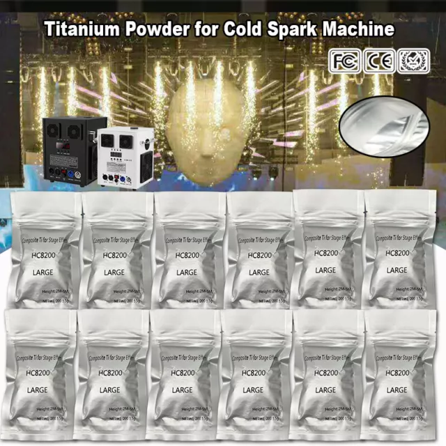 12x Titanpulver Spark Kalte Funken Granulat für DMX Cold Funkenmaschine Outdoor