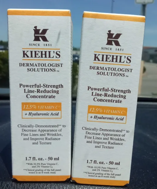 KIEHL'S POWERFUL STRENGTH LINE REDUCING CONCENTRATE 1.7oz ( LOT  OF 2)