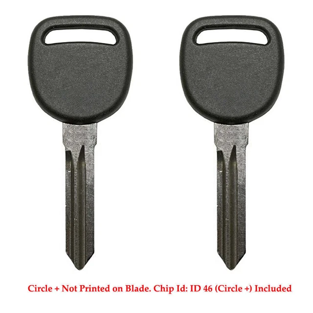 New Uncut Chipped Transponder key Replacement for GM Circle+ Z Keyway (2 Pack)