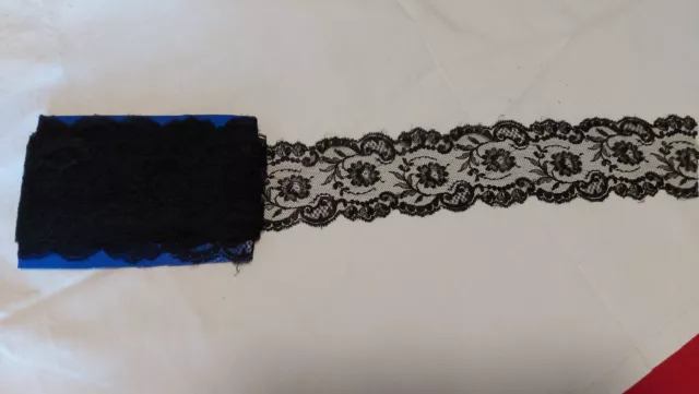 A50) ancienne dentelle noire 540cm/7cm