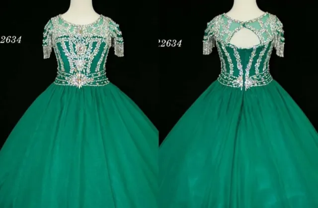 Little Rosie green pageant dress little girl size 8
